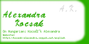 alexandra kocsak business card